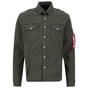 Alpha Industries - Basis - Overhemd - Greyblack - Slank Fit, Twee Borstzakken, 'Remove Before Flight'-label