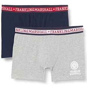 Franklin & Marshall Boxershorts voor heren, Licht Grijs Melange/B, XL