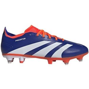 adidas Predator League voetbalschoenen, uniseks, zachte grondschoenen, Lucid Blauw Ftwr Wit Zonnerood, 41 1/3 EU