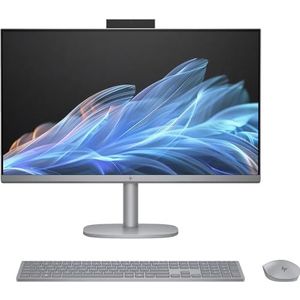 HP OmniStudio X 27-cs0273ng All-in-One KI PC, 27 inch ontspiegeld FHD-display, Intel Core Ultra 7 155H, 16 GB DDR5-SDRAM, 1 TB SSD, Intel Arc Graphics, Windows 11 Home, QWERTZ toetsenbord, zilver