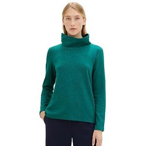 TOM TAILOR Sweatshirt voor dames, 34027 - Heringbone structuur Evergreen, M