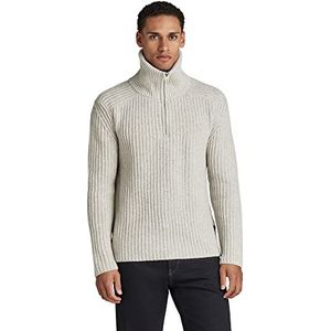 G-STAR RAW Heren Chunky Skipper Knit Sweater, beige/kaki (Brown Rice Htr D170-D577), XS