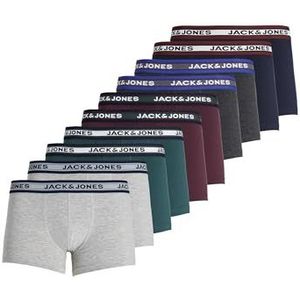 JACK & JONES boxershorts voor heren, pak van 10 stuks, effen, dark grey melange, M