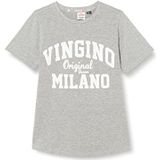 Vingino T-shirt voor jongens met klassiek logo, Grey Mele, 14 Jaar