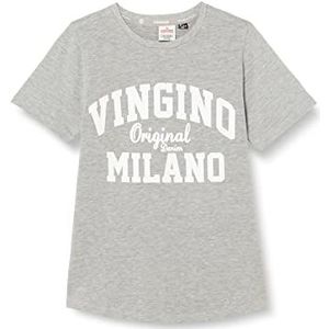 Vingino T-shirt voor jongens met klassiek logo, Grey Mele, 16 Jaren