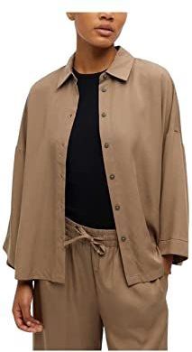 Object Objtilda Boxy Shirt Dames - Jurken - Kleedje - Bruin