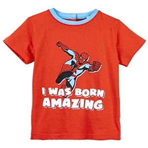 Spiderman Kinder T-Shirt - Grijs en Rood - Maat 12 Jaar - Korte Mouw T-Shirt Gemaakt met 100% Katoen - Spiderman Collectie - Origineel Product Ontworpen in Spanje