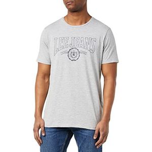 Lee Men's Varsity Tee T-shirt, grijs gemêleerd, klein