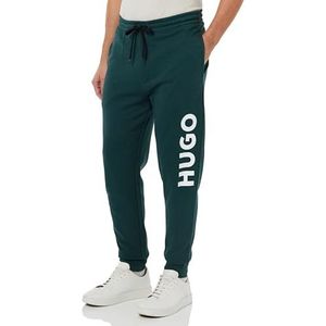 HUGO Dutschi joggingbroek voor heren, van French Terry met trekkoord en groot logo, Dark Green302, L