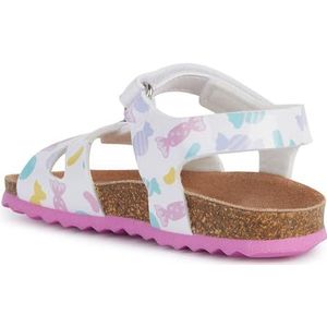 Geox B Chalki Girl Sandalen voor meisjes, Wit Multicolor, 25 EU