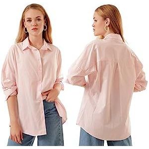 Mt Clothes Oversize overhemd poederroze, maat 40, Roze, 38