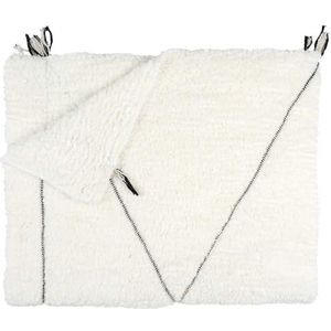 HOME DECO FACTORY, TX0110, White Sherpa Plaid with Braided Pattern 130x160 cm - Interior Textile, Bed Throw, Soft Comfort, Elegant Design, Ideal for Sofa or Bed - Size 130x160 cm, Color White