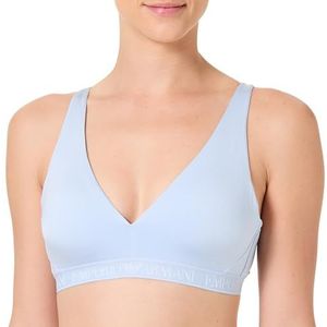 EMPORIO ARMANI Vrouw Microfiber Verwijderbare Pads Bralette Blauw S, Lichtblauw, S