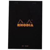 Rhodia 160009C - schrijfblok/notitieblok genietend nr. 16 DIN A5 21 x 14,8 cm, 80 vellen blanco 80 g, afneembaar en microgeperforeerd, met kartonnen achterkant, zwart, 1 stuk