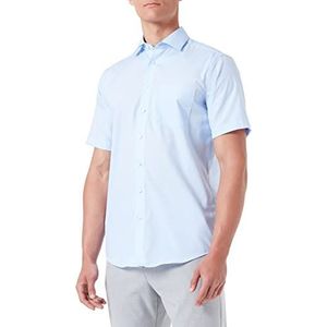 Seidensticker Men's Regular Fit Shirt met korte mouwen, lichtblauw, 39, lichtblauw, 39