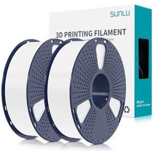 SUNLU PLA Plus 3D Filament 1.75mm for 3D Printer & 3D Pens, 2KG (4.4LBS) PLA+ Filament Tolerance Accuracy +/- 0.02 mm, White+White