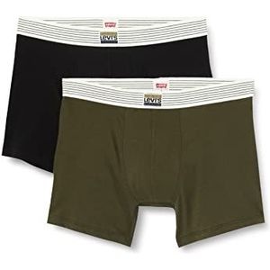 Levi's Heren Sportswear Organic Cotton Men's Label 2 Pack Boxer Briefs, Kaki, S