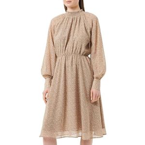 DreiMaster Vintage dames jurk lange mouwen, Beige bruin, L