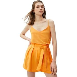 Koton Dames Modal Relax Elastische Taille Shorts, oranje (207), 40