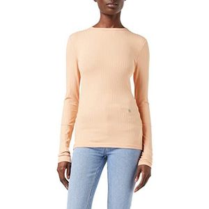 G-STAR RAW Slim Ribbed T-shirt voor dames, roze (Peach Nougat C794-C962), XXL