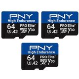 PNY - PRO Elite - microSDXC Geheugenkaart - 64 GB - C10 U3 V30 A2 - Tot 100 MB/s Lezen