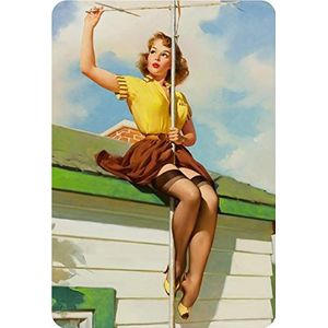 Schatzmix Wandbord van metaal met antenne voor dames, sexy, 20 x 30 cm