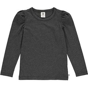 Müsli by Green Cotton Cozy Me Puff Sleeve T-shirt voor meisjes, Iron Grey Melange, 140 cm