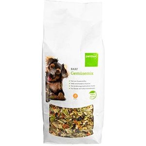 petifool Barf groentemix voor honden, 900 g, groentevlokken als BARF-aanvullende voer, natuurproduct zonder kunstmatige toevoegingen, glutenvrij en graanvrij hondenvoer, BARF-additief, BARF-additief