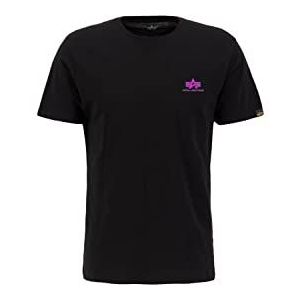 Alpha Industries Basic T T-Shirt met Kleine logo voor mannen Black/Magenta