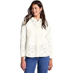 Street One - Overhemdblouse - Katoen - Wit - Oogjesborduursel