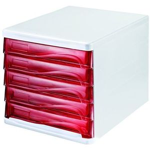 Helit H6129420 - ladebox ""the wave"", rood transparant
