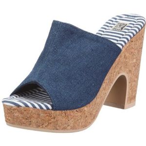 Colors of California H C CWY014 H C CWY014 dames klompen en slippers, blauw denim, 37 EU