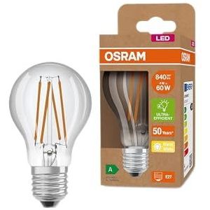 OSRAM LED spaarlamp, glazen gloeilamp, E27, warm wit (3000K), 4 watt, vervangt 60W gloeilamp, zeer efficiënt en energiebesparend, pak van 6