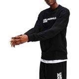 Karl Lagerfeld Jeans, Heren, Essential Logo Sweat, Regular Fit, Zwart, L