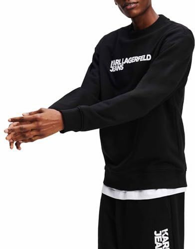 Karl Lagerfeld Jeans, Heren, Essential Logo Sweat, Regular Fit, Zwart, L