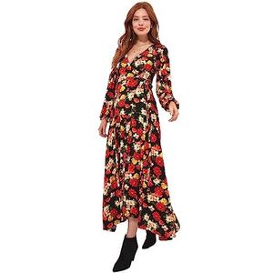 Joe Browns Dames flatterende stropdas kant bloemen wrap front maxi jurk, veelkleurig, 12, Meerkleurig, 38