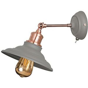 LORET+ wandlamp met schakelaar, 8229, AC220-240V, 50/60HZ,1*E27, MAX.40W, doorsnede. 20cm, enkele, grijs