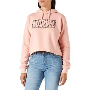 Marvel Comic Logo Hood Sweatshirt met capuchon voor dames, Roze, 40