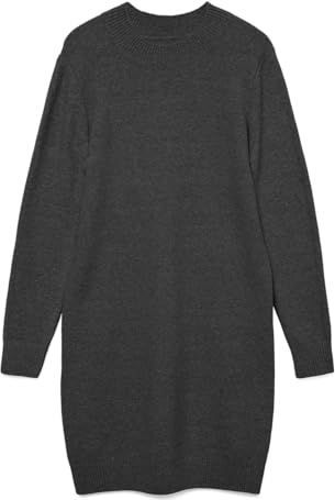 Vmboom - Korte Jurk - Gebreide Jurk - O-hals - Lange Mouwen - Knielengte