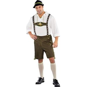AMSCAN Suit Yourself Mr. Oktoberfest-kostuum voor volwassenen, grote maten, inclusief lederhosen, een shirt, een hoed, kniekousen en meer