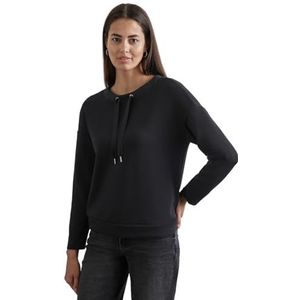 Street One Dames Silk-Look Shirt, zwart, 38