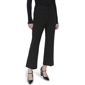 DKNY Women's High Rise Wide Leg Career Pants, Zwart, Maat 46, zwart, 46