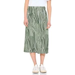 Cecil - Crêpe Rok - Groen - Midi - Met Print