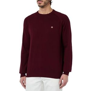 Merc of London Berty Crew Neck Jumper in Burgundy, X-Large, Bourgondië, XL