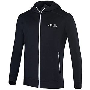 Black Crevice Merino Herenjack Met Capuchon, Hoogwaardige Jas Van 70% Merinowol en 30% Polyester, Temperatuurregulerende Hoodie, Mulesingvrij, Zwart, 3XL