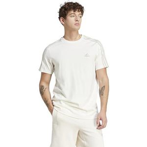 adidas Heren Essentials Single Jersey 3-Stripes T-shirt, M Gebroken Wit
