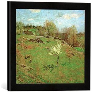 Ingelijste afbeelding van Willard Leroy Metcalf Bloeiende knoppen, kunstdruk in hoogwaardige handgemaakte fotolijst, 40 x 30 cm, mat zwart