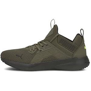 PUMA Softride Enzo NXT Hardloopschoenen voor heren, Zwart en groen reflecterend druivenblad, 40 EU