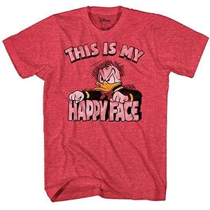 Disney Heren Donald Duck T-shirt, rood gemêleerd, S