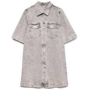 VERO MODA Dames Vmfenja 2/4 Short Denim Dress Ga Noos, Lichtgrijs denim, XL